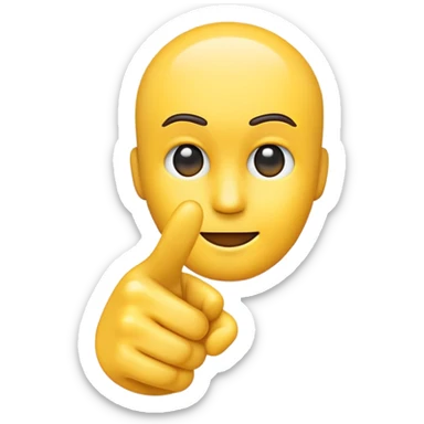 Make an emoji with a finger pointing toward the emoji head. Discord-style. sticker