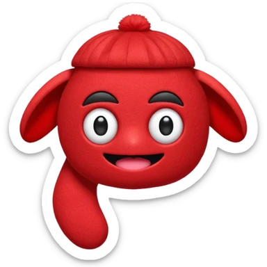 cute sock puppet, button eyes, chibi sticker