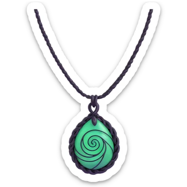 Moana's necklace with heart of Te Fiti green spiral stone sticker