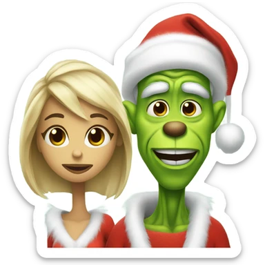 Santa and grinch sticker