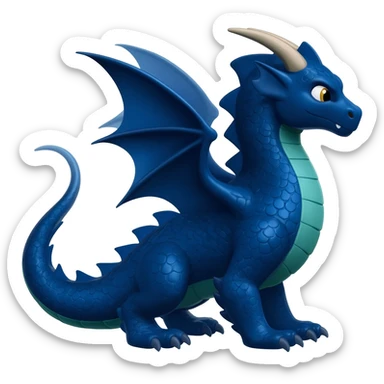 Create a deep ocean blue boss dragon sticker
