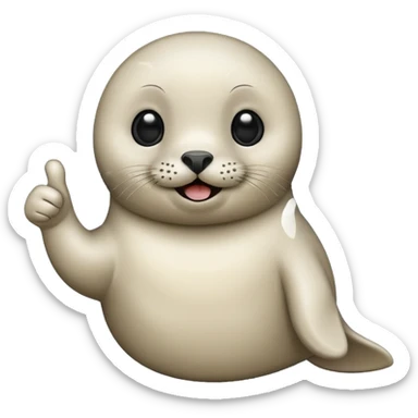 a cute seal giving a thumbs up sticker