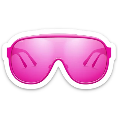 oversized bold pink shield sunglasses, maximum thickness, dramatic Y2K design sticker