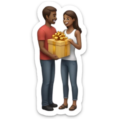 person gifting to another person sticker