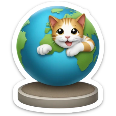 Earth but a cat is eating  sticker
