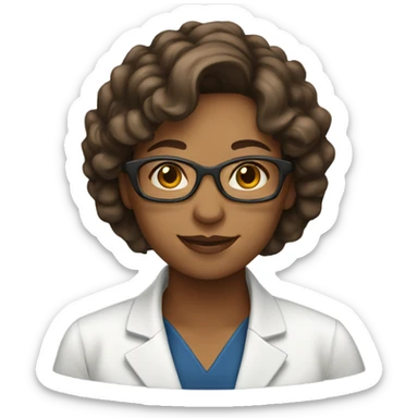 Female brown hair Doctoral graduate sticker