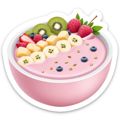 pastel pink and white smoothie bowl sticker