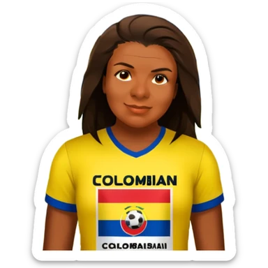 Person in a Colombian soccer stadium with a Colombian team tshirt  sticker