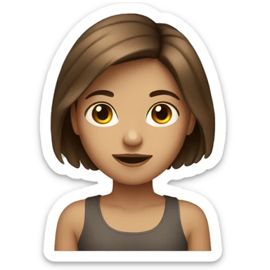 Mid length brown hair girl sticker