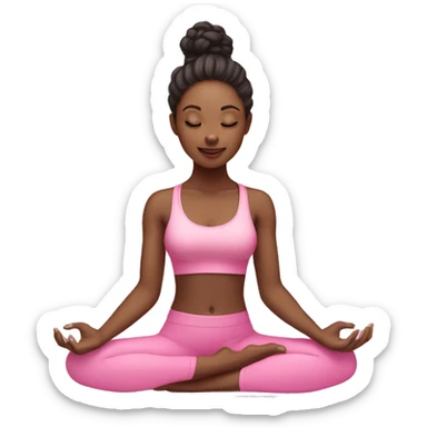 beautiful girl doing yoga pink sticker