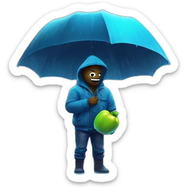 Juicy booty neon sign style man rain sticker