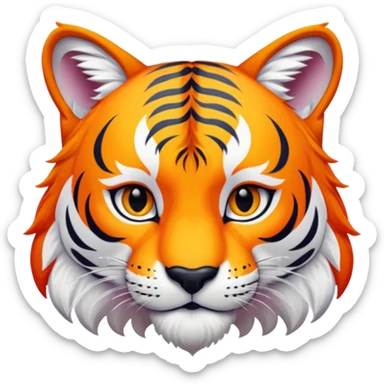 renard et tigre blanc sticker