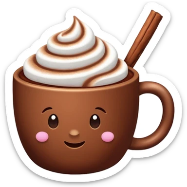 cup of cocoa with marshmallows, no face sticker