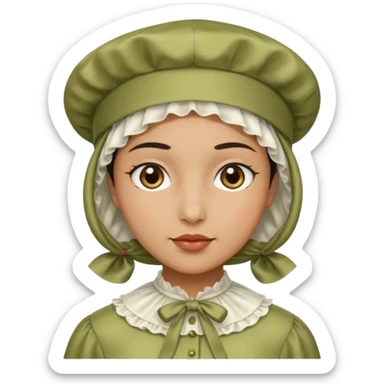 Silk Bonnet emoji olive skin modern clothes  sticker