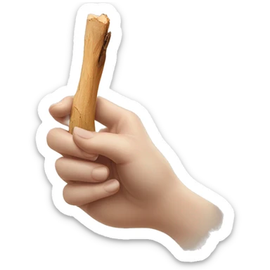 feminine pale hand holding smoking palo santo realistic soft textures sticker