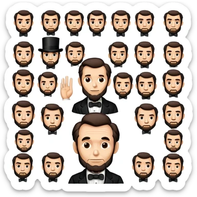 multiple abe emojis with different expressions sticker