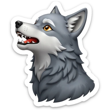 Wolf howling sticker