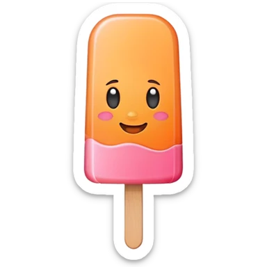 Peach shaped popsicle sticker