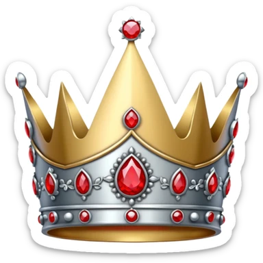 only sliver crown with red gems more gems sticker