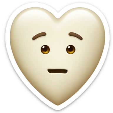 Cream heart sticker