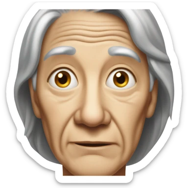 realistic portrait of an older person sticker