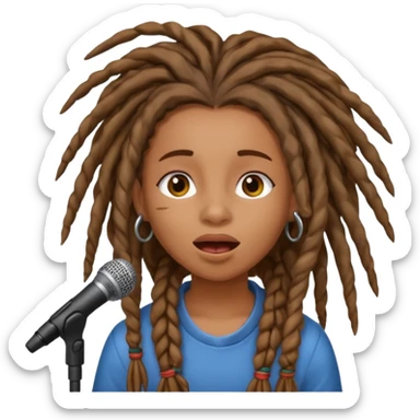 emoji de chica con rastas cantando sticker