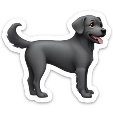 small-dark-grey-dog-standing-upright sticker