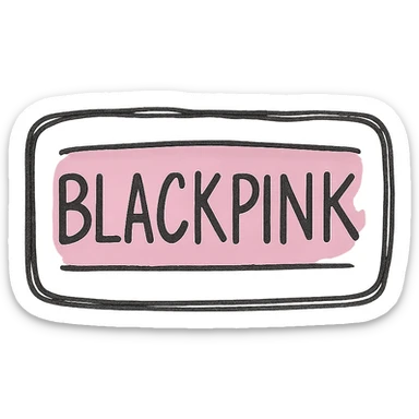 BLACKPINK-inspired object, black and pink colors, sketchy and artistic feel, Hand Drawn style sticker