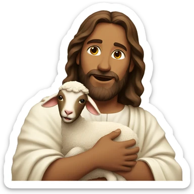 jesus holding a lamb sticker