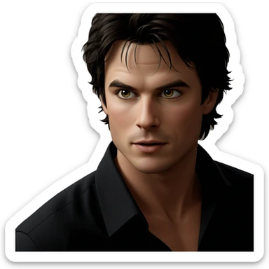 portrait of a boy looking sideways sticker