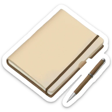 beige notebook and pen sticker