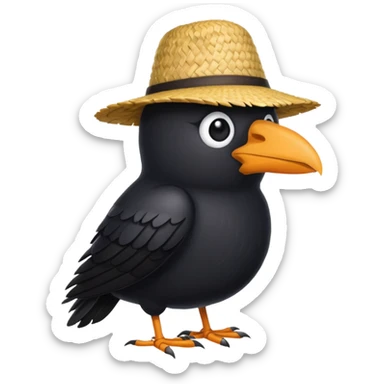 straw crow sticker