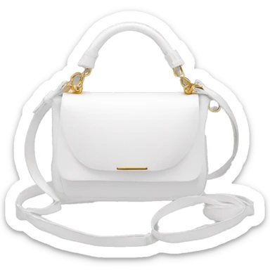 all white luxurious shoulder bag with white strap sticker