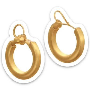 minimal gold hoop Earrings closeup sticker
