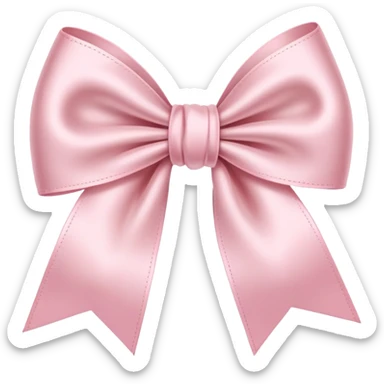 light pink ribbon bow sticker