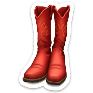 red cowboy boots sticker