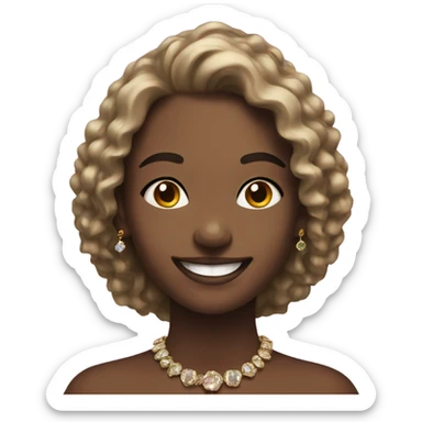 smiling girl with jewelry indoors sticker