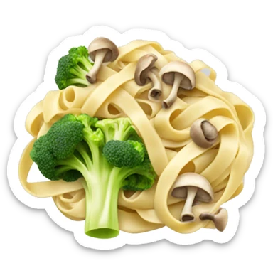 Fettuccini Alfredo with broccoli and mushrooms  sticker