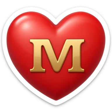 Crear a Heart with an M in the middle sticker