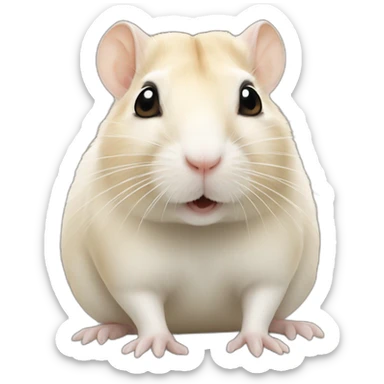 realistic beige and white gerbil sticker
