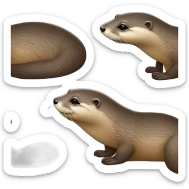 Loutre sur dos de tortu sticker