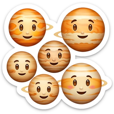 planet jupiter emojis with all expressions sticker