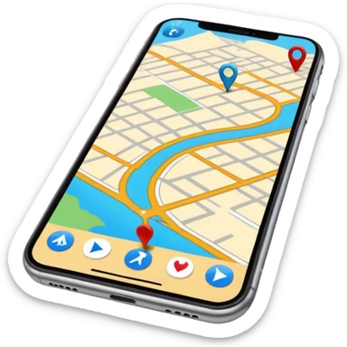 GPS map on iPhone Verticla standing sticker