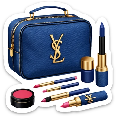 Make up kit ysl denim design sticker