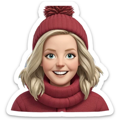 smiling girl in winter wonderland sticker