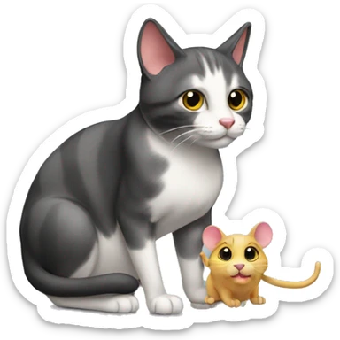 cat and mouse  sticker