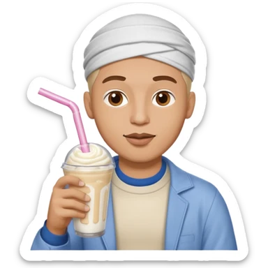 muslim man drinking milkshake sticker
