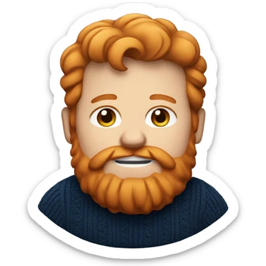 Ginger fat guy with but beard and dark blue sweater sticker