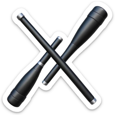 two police batons with handles  sticker