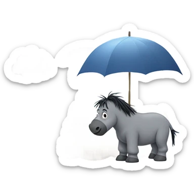 Eeyore with a rain cloud  sticker